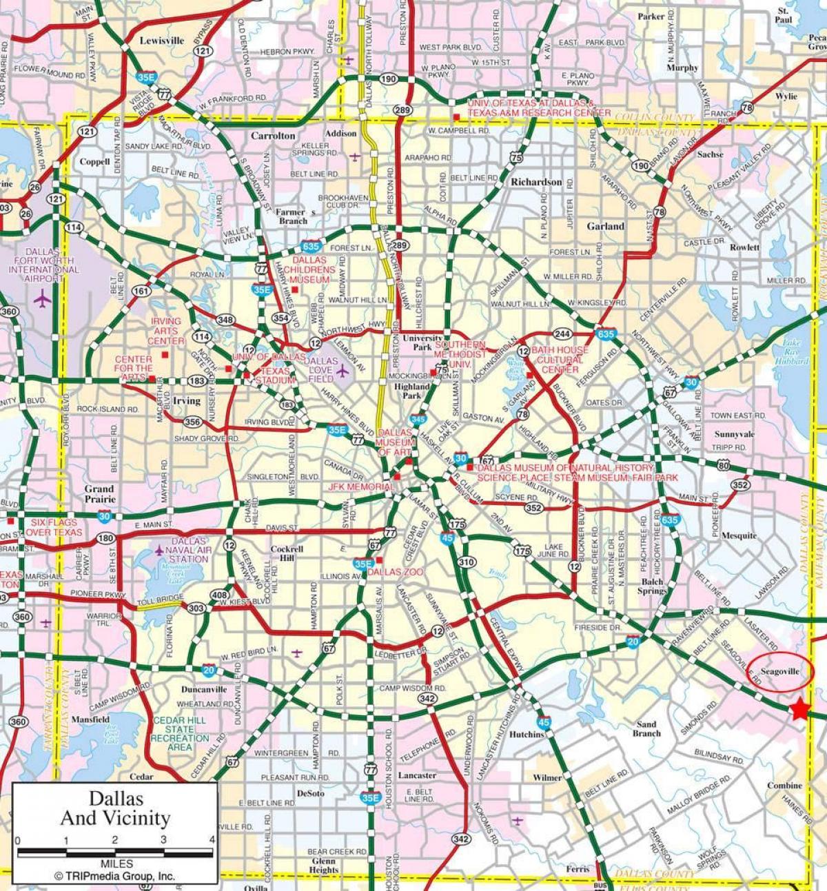 kort over Dallas forstæder