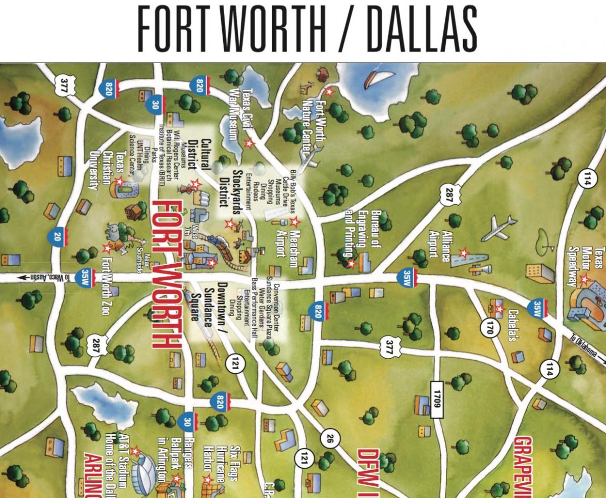 kort over Dallas Fort Worth område