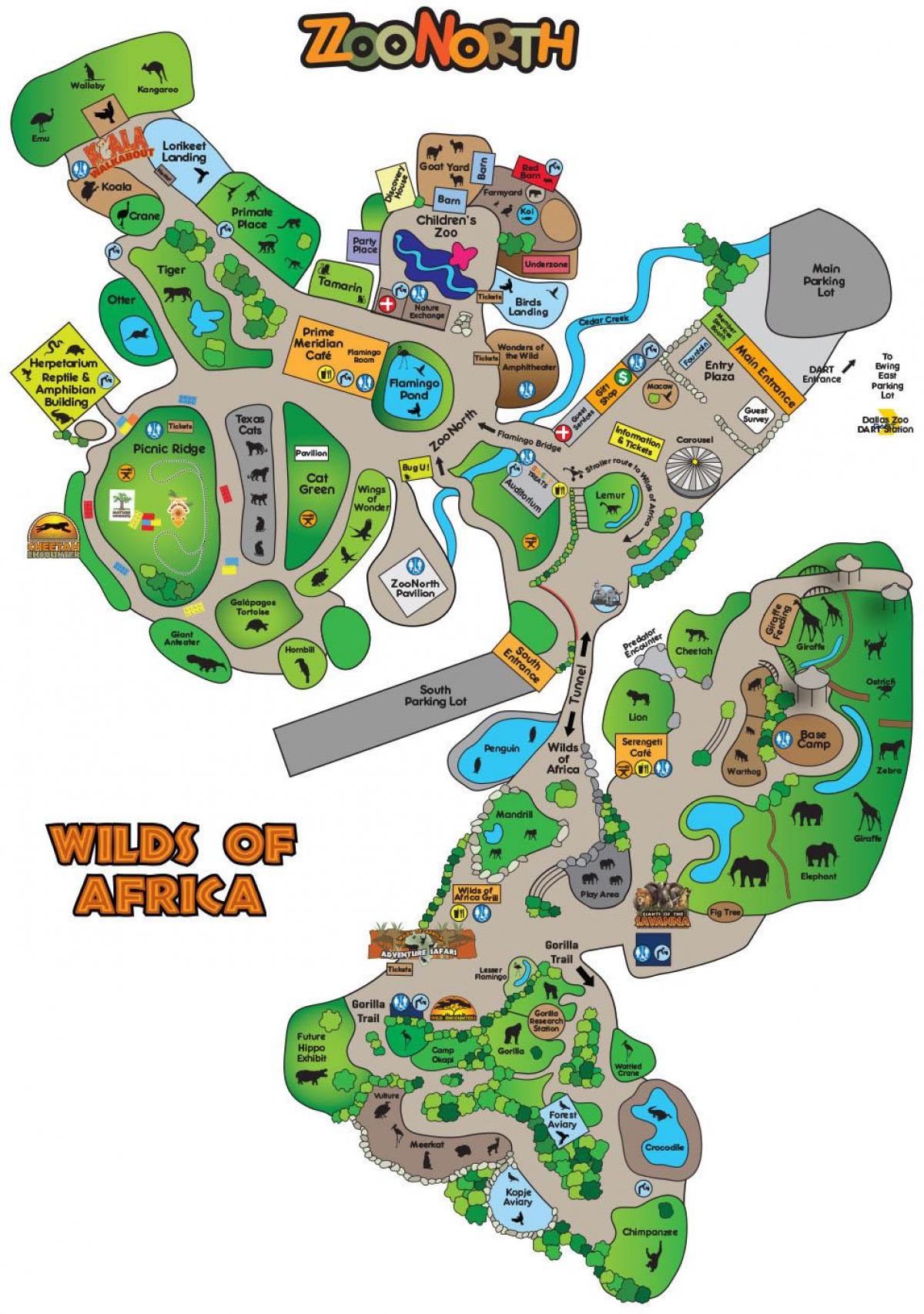 kort over Dallas zoo