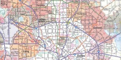 Kort over Dallas Texas-området